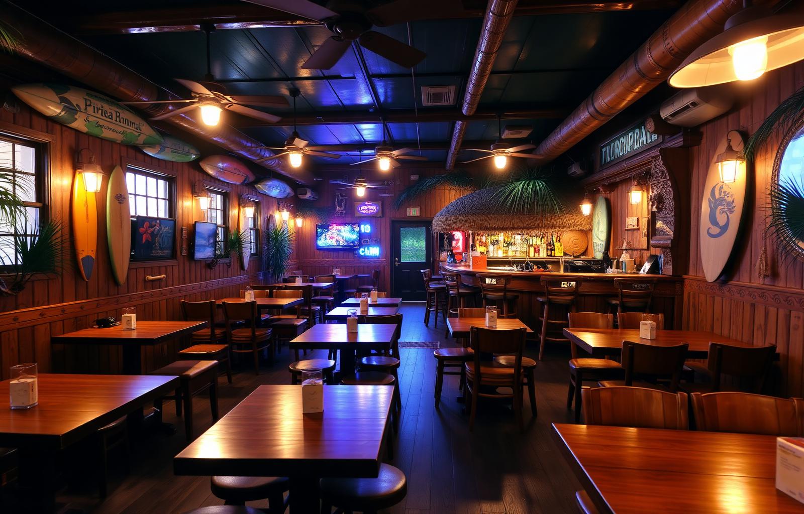 Hurricane Jane's tropical bar interior